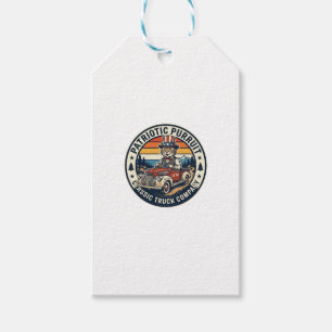 Patriotisk Uncle Sam Katt Retro Solnedgång T-Shirt Presentetikett