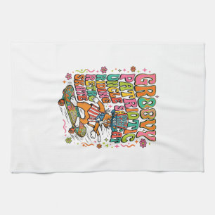 Patriotisk Uncle Sam Katt Retro Typografi T-Shirt Kökshandduk