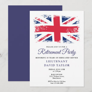 Patriotisk Union Jack brittisk flagg avsked fest Inbjudningar