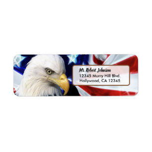 Patriotisk United States örn Returadress Etikett