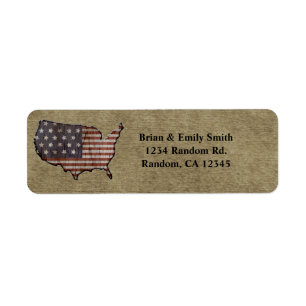 Patriotisk United States returetiketter Returadress Etikett