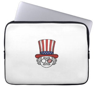 Patriotisk Upp-och-Ned-Vänd Topphatt Serietecknat Laptop Fodral