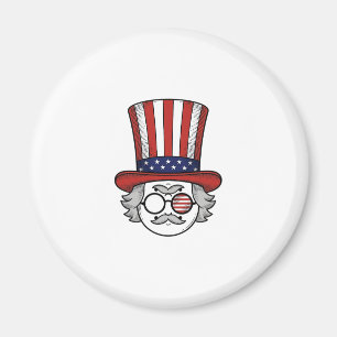 Patriotisk Upp-och-Ned Vänd Topphatt Serietidnings Magnet