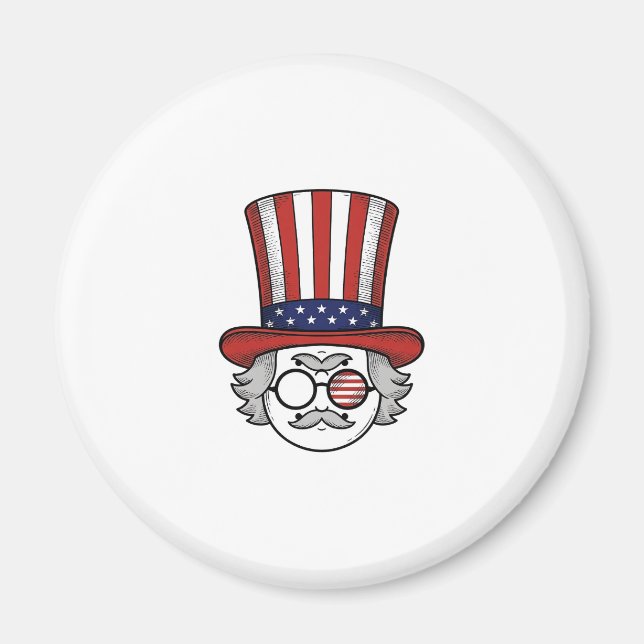 Patriotisk Upp-och-Ned Vänd Topphatt Serietidnings Magnet (Framsidan)