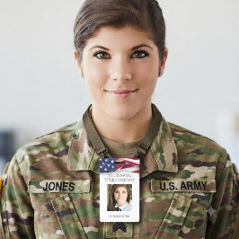 PATRIOTISK US-flaggmall Anställd Foto Namn ID