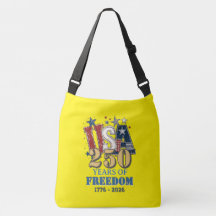 Patriotisk USA250 Frihet Eagle Gul Cross Bag
