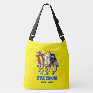 Patriotisk USA250 Frihet Eagle Gul Cross Bag Axelväska