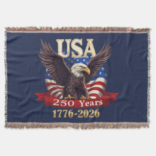 Patriotisk USA 250-årsjubileum 1776-2026 Amerikans Filt