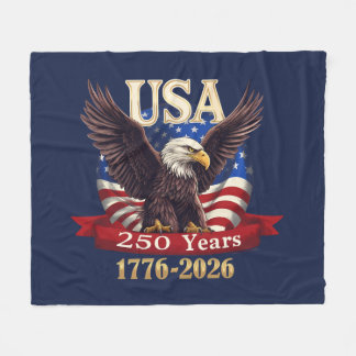 Patriotisk USA 250-årsjubileum 1776-2026 Amerikans Fleecefilt