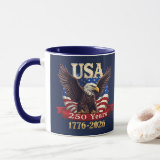 Patriotisk USA 250-årsjubileum 1776-2026 Amerikans Mugg
