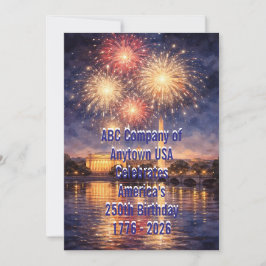 Patriotisk USA 250-årsjubileums fyrverkerikort Julkort