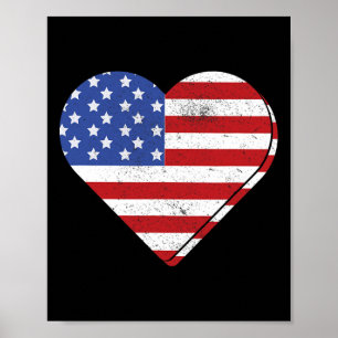 Patriotisk Usa Amerikansk Flagga 4 Juli Självständ Poster