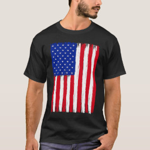 Patriotisk USA amerikansk flagga för män och kvinn T Shirt