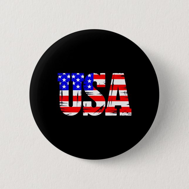 Patriotisk USA amerikansk flagga Knapp (Framsida)