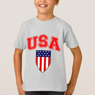 Patriotisk USA amerikansk flaggsköld T Shirt
