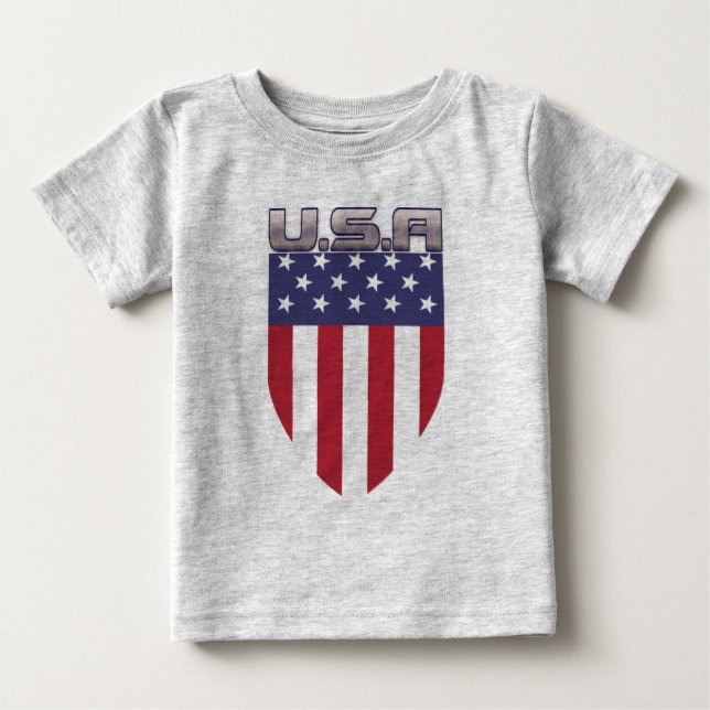 Patriotisk USA amerikansk flaggsköld Tröja (Framsida)