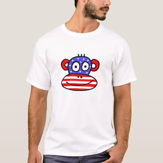 Patriotisk USA apa Tee (Framsida)