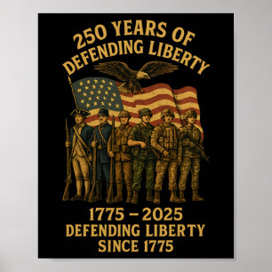 Patriotisk USA-armé US Militärparad 250-årsjubileu Poster