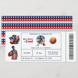 Patriotisk USA-basketbiljett födelsedagsfest Inbjudningar