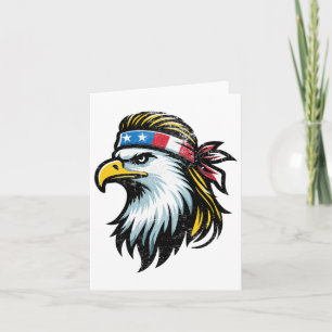 Patriotisk Usa Eagle Mullet Amerikansk Flagga - 4: Kort