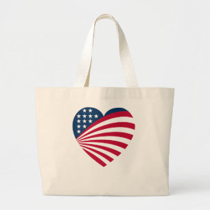 Patriotisk USA-flagg Hjärtat Jumbo Tygkasse