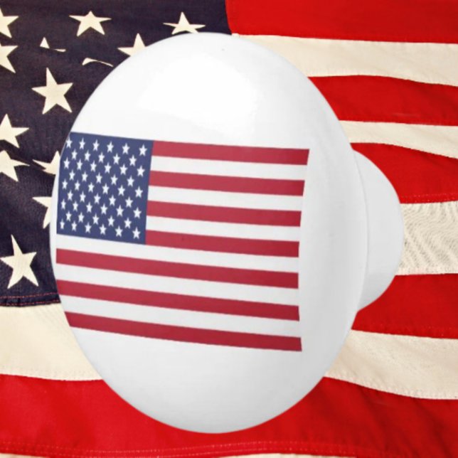 Patriotisk USA-flagg keramisk knopp – amerikansk s (Skapare uppladdad)