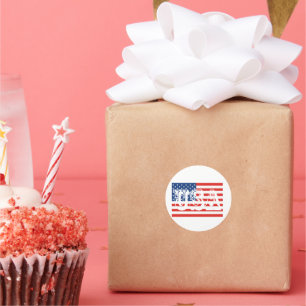 Patriotisk USA-flagg Konst Klassisk Rund Klistermä Runt Klistermärke