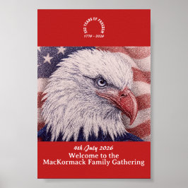 Patriotisk USA-flagga Amerika 250 år 1776 2026 Poster