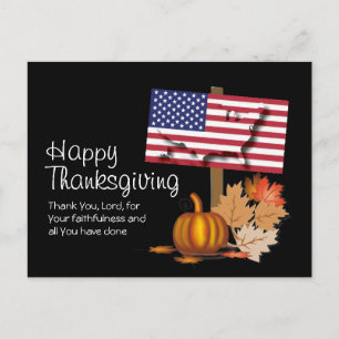 Patriotisk USA-flagga AMERIKANSK THANKSGIVING Vykort