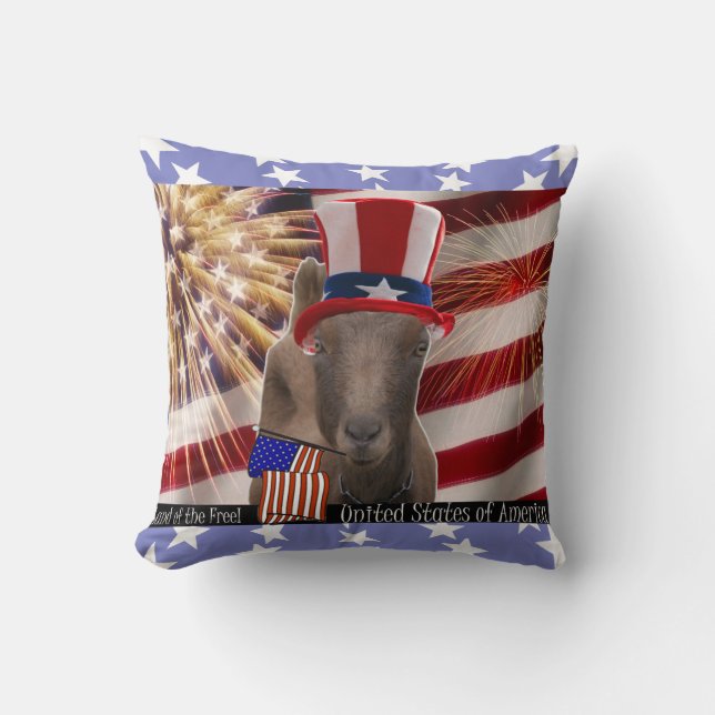 PATRIOTISK USA FLAGGA SOM VINKAR LAMANCHA-GETEN KUDDE (Framsida)