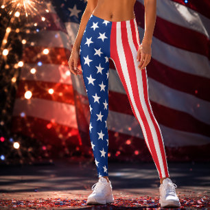 Patriotisk USA-flagga Stjärnor & Ränder Amerikansk Leggings