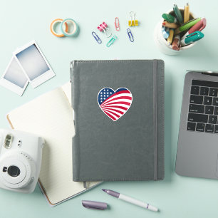 Patriotisk USA-flaggahjärta Klistermärken