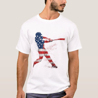 Patriotisk USA-flaggas basebolltröja med stänkkons T Shirt