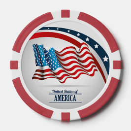 Patriotisk USA-flaggdesign för pokerchip Poker Marker