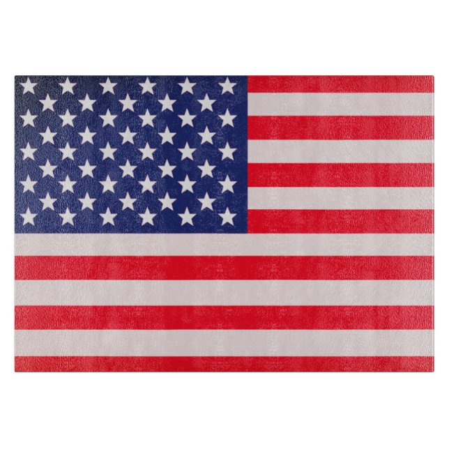 Patriotisk USA-flaggig glasskärbräda – Amerika (Framsidan)