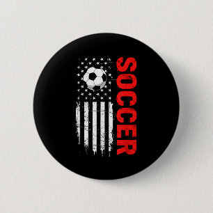 Patriotisk usa fotboll bedrövad amerikansk flagga knapp