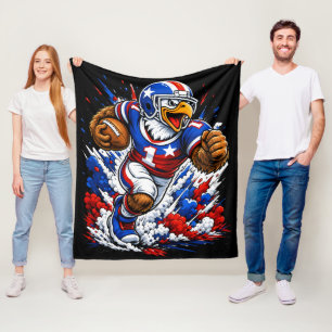Patriotisk USA-fotboll Örn #1 Fotbollsspelare Fleecefilt