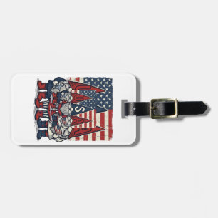 Patriotisk USA Gnom Trio Vintage Vektor Design_1 Bagagebricka
