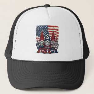 Patriotisk USA Gnom Trio Vintage Vektor Design_1 Keps