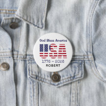 Patriotisk USA Gud välsigne Amerika 3-i Rund Knapp