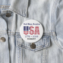 Patriotisk USA Gud välsigne Amerika 3-i Rund Knapp