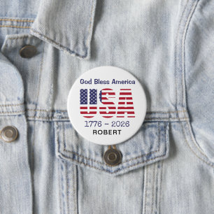 Patriotisk USA Gud välsigne Amerika 3-i Rund Knapp