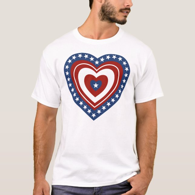 Patriotisk USA hjärta Tröja (Framsida)