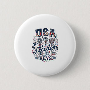 Patriotisk USA Låt frihetsnycklar Vector T-Shirt D Knapp