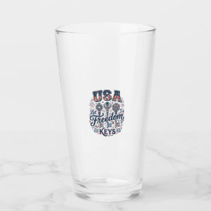 Patriotisk USA Låt frihetstangenter Vector skjorta Glaskopp