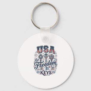 Patriotisk USA Låt frihetstangenter Vector skjorta Nyckelring