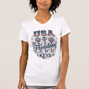 Patriotisk USA Låt frihetstangenter Vector skjorta T Shirt