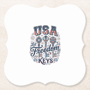 Patriotisk USA Låt frihetstangenter Vector skjorta Underlägg Papper