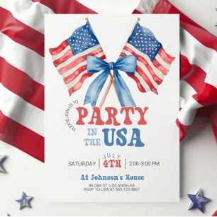 Patriotisk USA-party inbjudan, Redigerbar fest i Inbjudningar