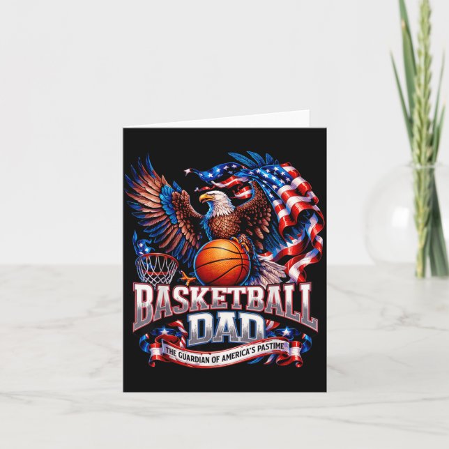 Patriotisk USA Retro Basketpappa Kort (Framsida)